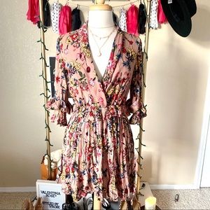 Pretty Little Thing Dusty Rose Plunge Dress
